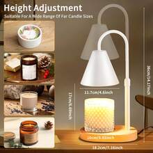 1PC Adjustable Height Candle Warmer Lamp With Timer & Dimmer, EU Plug Metal Candle Light Warmer, Smoke-Free Wax Melter For Bedroom Christmas Gifts, Mother's Day Gifts, Valentine's Day Gifts(Includes 2 Light Bulbs) - EU C Type Plug(220-240V) - View 5