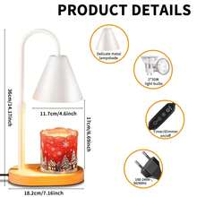 1PC Adjustable Height Candle Warmer Lamp With Timer & Dimmer, EU Plug Metal Candle Light Warmer, Smoke-Free Wax Melter For Bedroom Christmas Gifts, Mother's Day Gifts, Valentine's Day Gifts(Includes 2 Light Bulbs) - EU C Type Plug(220-240V) - View 11