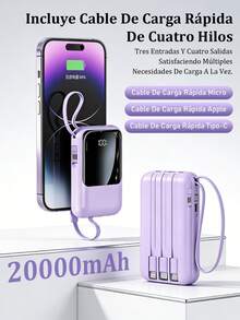 20000mah tiene su propia fuente de alimentación móvil de carga rápida de cuatro líneas con gran capacidad de carga Flash. - 6 piezas - Ver 3