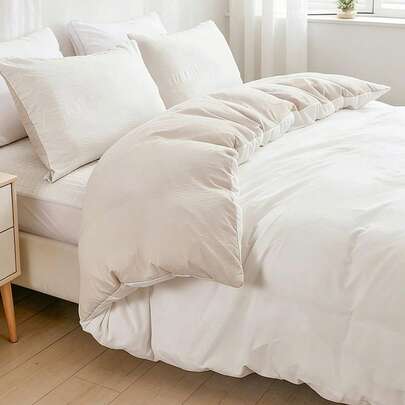 3pcs 100% Polyester Duvet Cover Set (1 Duvet Cover And 2 Pillow Shams), Modern Style Home Bedding Set, Suitable For All Seasons