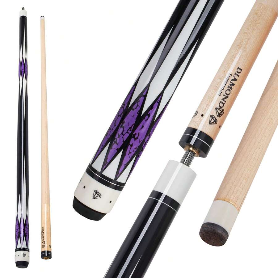 13毫米，58英寸，20盎司格子图案台球杆，1/2枫木杆身，男女通用，送给父亲的完美礼物，男士礼物