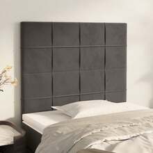 vidaXL Tête de lit cinza foncé 80x5x118/128 cm veludo - Cinza - Ver 1