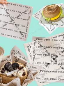 150/100/50/5 pièces Papier parchemin blanc résistant à l'huile et papier parchemin de cuisson en silicone résistant à l'huile, convient pour la préparation de desserts, de burgers, de gâteaux, de barbecues et de pique-niques, essentiel pour la rentrée scolaire - Multicolore - Voir 5