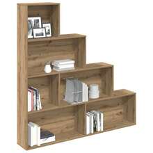 vidaXL Bibliothèque chêne artesanal 157x24x160 cm ingeniería de la madera - Marrón - Ver 3
