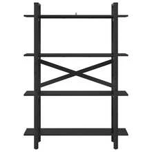 vidaXL Regal, Schwarzeiche, 100 x 33,5 x 140 cm, Holzwerkstoff - Schwarz - Übersicht 5