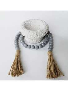 1pc Farmhouse Style Wooden Bead Garland, 30/39/45/52 Inches, With Tassels - Rustic Boho Wedding Decor, Bridal Shower & Party Essential, Centerpiece, Holiday Wreath (For Door/Halloween/Thanksgiving/Christmas), Home Decor Accent (Bedroom/Living Room/Garden Wall), Teacher's Day/Galentine's Day/Housewarming Gift - Multicolor - View 9