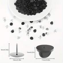100 Pcs Rubber Blank Pin Backs Butterfly Clutch Backings Holder Tie Tacks Keepers Replacement With 9mm Length 10mm Width Lapel Enamel Pins For Craft Making - The Cap Has Spikes - View 4