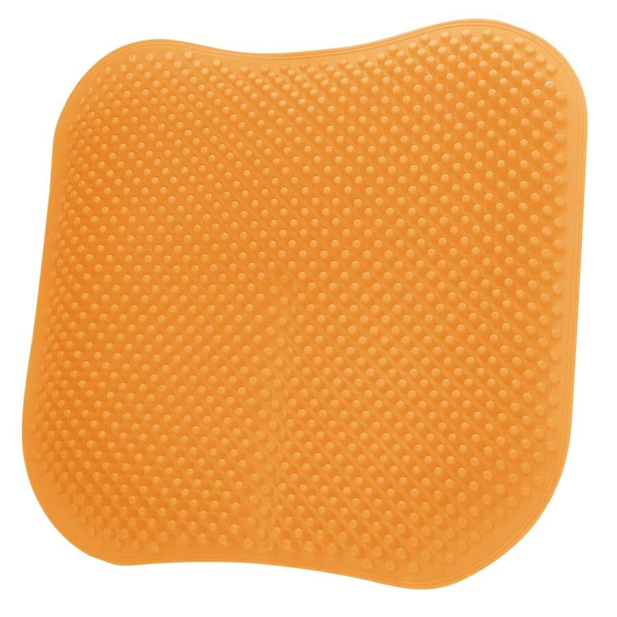 Orange Double-Layer Thick Gel Seat Cushion, Column-Shaped Breathable Anti-Slip Cover, Pressure Dispersion Design, Suitable For Office And Car Wheelchair Elastic Furniture Protection Cover - 橘色 - 查看 1