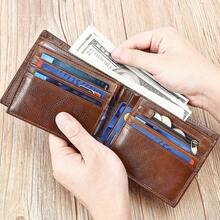 Genuine Leather RFID Anti-Theft Brush Wallet Top Layer Cowhide High-End Business Wallet Classic Fashion Multi Slot Wallet Fall Men's For Man Wallet Christmas Gifts Gift Thanksgiving Vintage Gifts For Men Wallet Purse Wallet Small Wallet Men Wallet Leather - Black - View 8