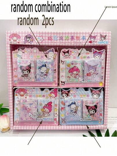 2pcs Sanrio Mini Memo Pad Set, Includes Hello Kitty, Kuromi And Yugui Dog Patterns, Portable Mini Notebooks, Essential For Back To School, Great Gift For Family, Friends And Classmates