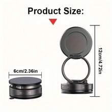 Upgraded 360° Nano Gel Magnetic Car Phone Holder With Super Strong Suction, Compatible With MagSafe, 17 16 15 14 13 12 Pro Max, Foldable & Extendable Holder For Car/Dashboard/Gym/Mirror - A - View 3