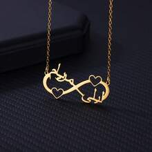 Custom Two Arabic Names Infinity Necklaces For Women Men Stainless Steel Customized Necklace Pendant Personalized Neck Chain Jewelry Birthday Valentine's Day Gift - Multicolor - View 10