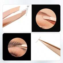 Tweezerman Bộ nhíp tỉa lông mày Micro Charm mạ vàng hồng - Hoa hồng vàng - Xem 2
