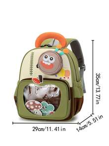 Cute Kindergarten Schoolbag Female Preschool Girl Ultra-Lightweight Burden Reduction Cartoon Fashion Spine Protection Backpack Back-To-School Season Handbag Bag 2025 Vintage Bag - Green - View 3