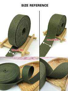 1卷长236英寸/393英寸、宽0.98英寸/1.47英寸的帆布背包带，带包装布，编织带，米色编织牵引绳，宠物背带 - 彩色 - 查看 7
