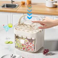 Luxury Ice Dispenser Tray Box With 48 Cubes, Drawer, Ice Release Button, And Tongs. - trắng - Xem 3
