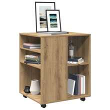 vidaXL Armario roulante chêne artesanal 60x53x72 cm ingeniería de madera - Marrón - Ver 1