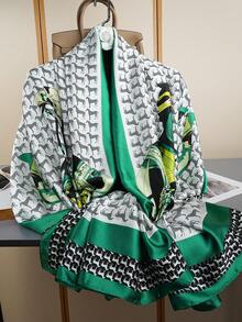 1pc Fashionable Outdoor Shawl Scarf, New Printed Scarf, Luxury Neckerchief 85*180CM, Women Silk Scarf - Multicolor - View 3