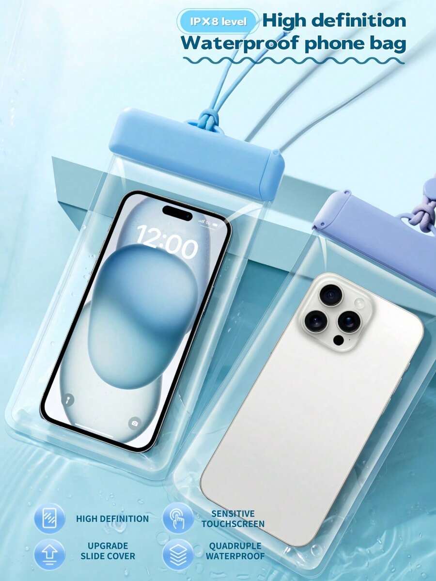 Seka Paul IPX8 Waterproof Phone Pouch-Suitable For Diving,Swimming,Beach,Compatible With All Phones Up To 9.45 Inches,Waterproof And Shockproof,Beach Essential - Multicolor - View 1