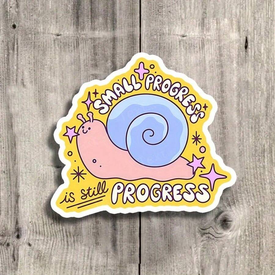 3-Inch "Small Progress Is Still Progress" Motivational Snail Sticker – Perfect For Laptops, Water Bottles, Journals, And Goal-Setters' Spaces | Great For Motivational Enthusiasts, Self-Care Advocates, And Positive Thinkers | Ideal Gift For Friends, Family, And Co-Workers | Uplifting Sticker For Personal Growth And Daily Motivation - 1 sản phẩm nhiều màu - Xem 1