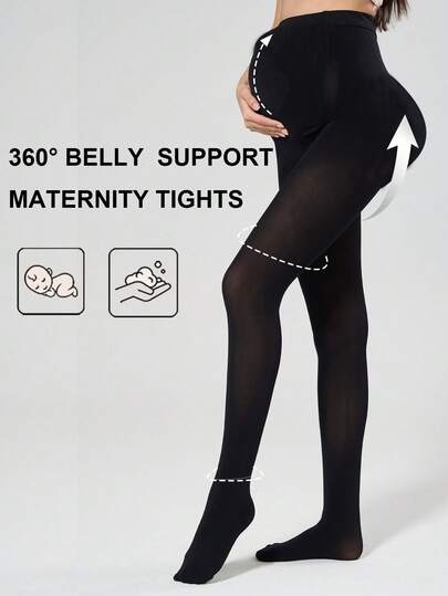 1pc Women's Adjustable Strap Abdominal Support Pants, High Elasticity Non-Binding, Stabilizing Abdominal Support, Shaping & Lifting, Korean Style Non-Slip Gentle Maternity Pantyhose, Medium Thickness