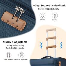 Luggage Sets 4 Piece, Softside Carry On Luggage Suitcase Set With 360° Spinner Wheels For Women Men(32/28/24/20) - Màu xanh hải quân - Xem 5