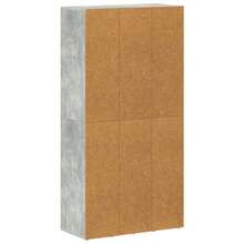 vidaXL Bibliothèque/Buffet Gris béton 66x30x130 cm Bois d'ingénierie - Gris - Voir 7