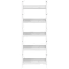 Bibliothèque vidaXL à 5 niveaux, noire, 60 x 27,6 x 158,5 cm, en bois massif. - Blanc - Voir 4