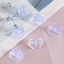 50/100个黑色和透明PVC橡胶别针背扣 - 蝴蝶扣领带夹翻领固定器，带安全扣帽