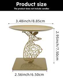 1件创意金属装饰品，可作烛台或小托盘，适用于厨房/餐厅，中东节日礼物 - 金色 - 查看 13