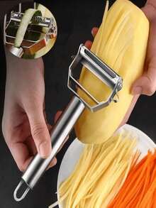 1pc Stainless Steel Vegetable & Fruit Peeler – Fully Washable Multi-Functional Kitchen Peeler For Potatoes, Carrots, Cucumbers & Apples | Sharp Cutting Tool, Durable Home Kitchen Gadget, Small RV Accessories, Random Color/Style – Essential Kitchen Peeler - Multicolor - View 4