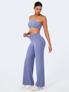 YEOREO Workout Leggings Womens No Front Seam Straight Leggings 29"/ 31.5"/ 33"/ 35" High Waist Buttery Eddiy Gym Yoga Pants  Summer Clothes For Women - 海藍 - 查看 4
