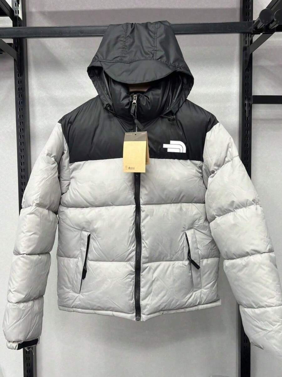 Men's Winter Plaid Hooded Cotton Jacket - Thickened Warm Casual Coat - 灰色 - 查看 1