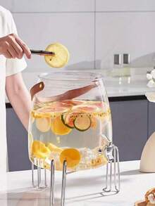 1 bình rót đồ uống, bình đựng nước lạnh, bình rót nước, bình nước ép có vòi, bình rót bia/nước ép/nước chanh tại nhà kèm đá viên [Không kèm chân đế] - Nhiều màu - Xem 7