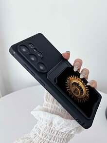 1pc Black TPU Solid Color Full Body Shockproof Phone Case And 1pc Black Starry Moon Pattern Adhesive Card Holder 2-In-1 Phone Case, Compatible With IPhone 6s 7 8 Plus X XR XS 11 12 13 14 15 16 17 Pro Max Mini Plus Air, A14, A54, A56, A31 4G, A23, OPPO A98, S24 S25 Ultra, Redmi A5 13C 14C, Redmi Note 14 Pro 4G, Redmi Note 15 Pro, Redmi K60 Ultra - Multicolor - View 3