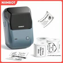 Máy in nhãn Niimbot B1 kèm 3 cuộn băng nhãn trắng, máy in nhãn tròn/vuông 2 inch có Bluetooth, di động, in giấy nhãn màu/trắng, tự động nhận diện nhãn, dễ sử dụng cho văn phòng, gia đình và doanh nghiệp. - Nhiều màu - Xem 2