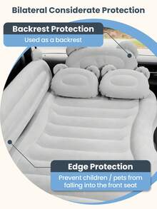 Car Backseat Inflatable Mattress Portable Travel Mattress Thickened Car Mattress Camping Mattress With Electric Air Pump Includes Two Pillows Mattress Size: 53.1 X 33.8 Inches Universal Car Backseat Inflatable Sofa Suitable For Camping, Travel, Home Use (Gray) - Cartoon Version - View 6