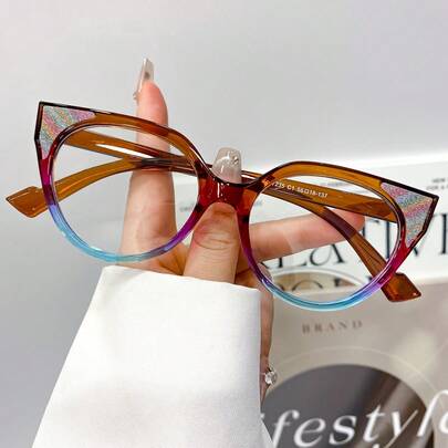 A Pair Of Fashion Retro Cat Eye Glasses For Women And Men, High-Quality Simple Versatile Daily Casual Wear Decorative Glasses