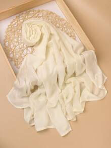 1条高品质纯色柔软透气粘胶纤维头巾，适合日常搭配长袍或连衣裙佩戴