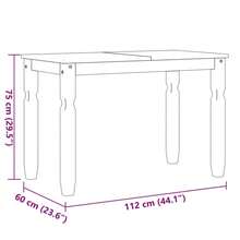 vidaXL Mesa de manjedoura  branca 112x60x75 cm pino madeira maciça - Branco - Ver 8