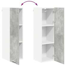 vidaXL Armadio sospeso Grigio cemento 30 x 31 x 100 cm Bois d'ingénierie - Grigio - Visualizzare 11
