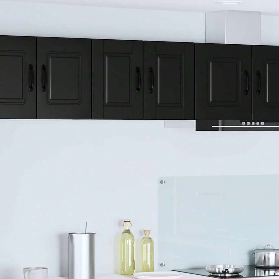 vidaXL Armadio da Cucina 2 pz Nero 30 x 31 x 40 cm Bois d'ingénierie - nero - Visualizzare 1