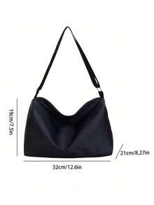 Outdoor Nylon Duffel Bag, Travel Luggage Bag, Sports Gym Bag, Large Capacity Outdoor Casual Bag, Adjustable Shoulder Strap, Comfortable And Wear-Resistant - Black - View 5