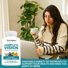 Vision Health Formula Capsules, Suitable For Both Men And Women, Containing Vitamins C And E, Zinc, Bilberry, Calendula, And Eyebright Extracts-Providing Comprehensive Protection For Vision Health-120 Capsules. - 1瓶 - 查看 6