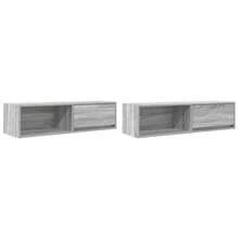 vidaXL Mobili TV 2 pezzi sonoma grigio 100x31x25,5 cm ingegneria del legno - Grigio - Visualizzare 2