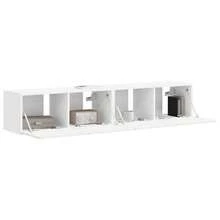 vidaXL Meuble TV mural 2 pcs Blanc 60 x 31 x 29,5 cm Bois d'ingénierie - Blanc - Voir 3