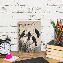 Nvucamd Witchy Black Crow Raven Spiral Notebook, Gothic Halloween Raven Journal Notebook, Dark Academia Raven Journaling Notebooks For Women, Gothic Crow Office Schoolsss Supplies Gifts, 5.5x8.3 In - 烏鴉 - 查看 7
