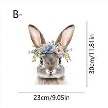 1pc Easter Static Window Cling Floral Bunny Head With Bow And Painted Eggs Design Glass Decoration Sticker Electrostatic No Glue Removable Waterproof PVC Double Sided Visual Decal For Home Kitchen Bedroom Spring Holiday Window Decor Adult Atmosphere - Multicolor - View 11