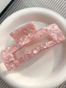 4.1英寸/10.5厘米大号粉色醋酸纤维爪形发夹，适合浓密头发，夏季服装发夹沙滩配饰 - 彩色 - 查看 4