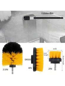 Zestaw trzyczęściowy: szczotka do czyszczenia, szczotka do wiertarki elektrycznej, szczotka plastikowa do wiertarki elektrycznej, szczotka do wiertarki elektrycznej do użytku domowego - Wielokolorowe - Zobacz 9